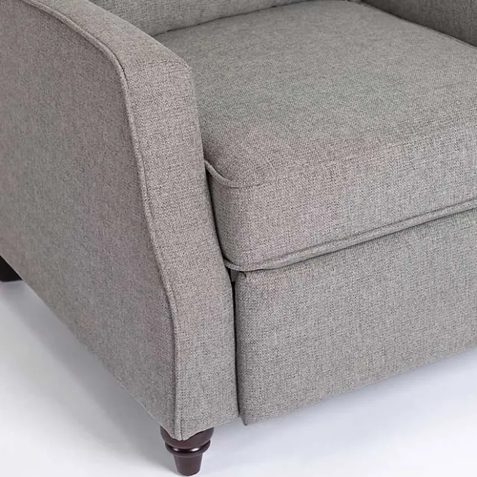 Clearance Kirklands Home Upholstered Rowan Push Back Recliner Gray