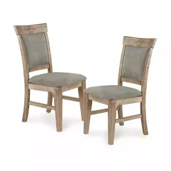 Hot Kirklands Home Upholstered Rustic Dining Chairs, Set of 2 Gray
