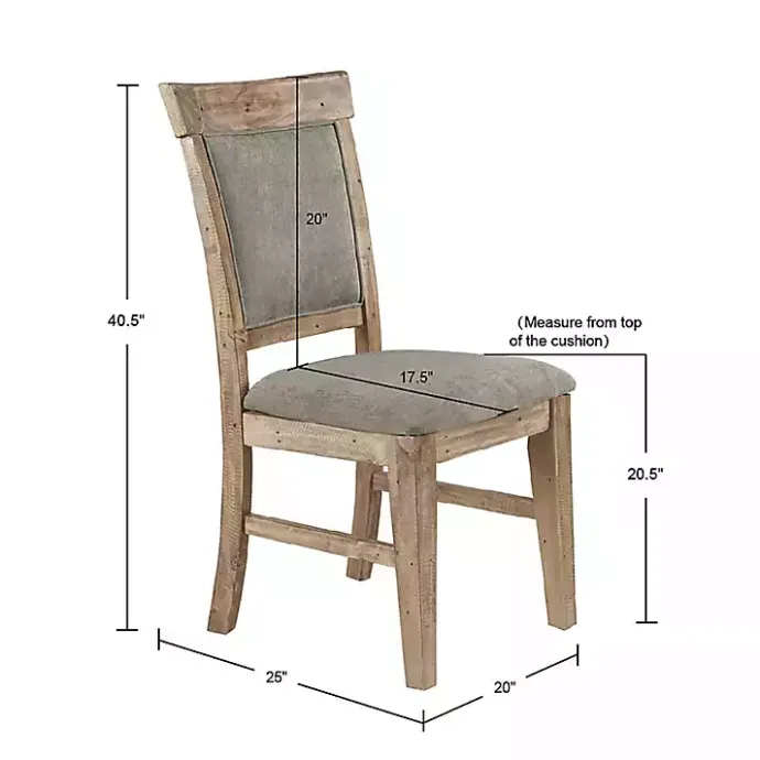 Hot Kirklands Home Upholstered Rustic Dining Chairs, Set of 2 Gray