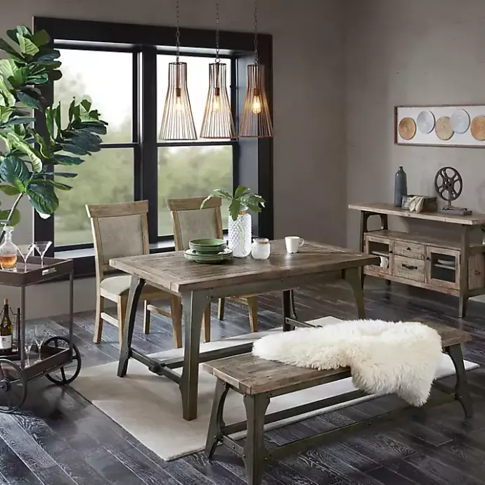 Hot Kirklands Home Upholstered Rustic Dining Chairs, Set of 2 Gray