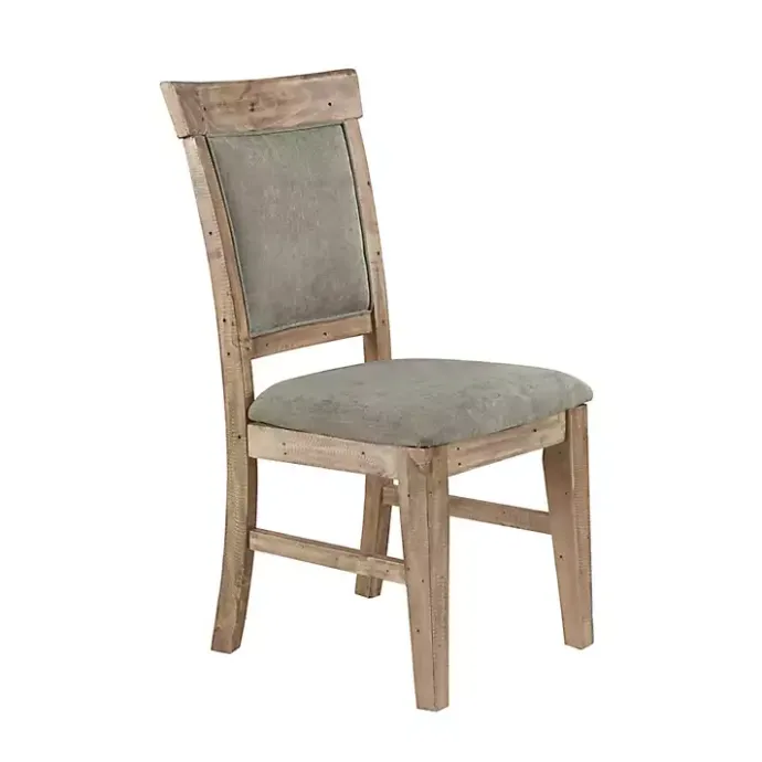 Hot Kirklands Home Upholstered Rustic Dining Chairs, Set of 2 Gray