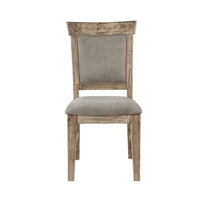 Hot Kirklands Home Upholstered Rustic Dining Chairs, Set of 2 Gray