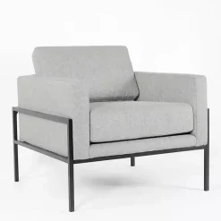 Discount Kirklands Home Upholstered Square Accent Chair Gray