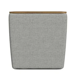 Sale Kirklands Home Upholstered Storage Ottoman with Wood Lid Gray