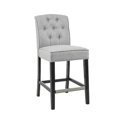 Sale Kirklands Home Upholstered Tufted Button Back Counter Stool Gray