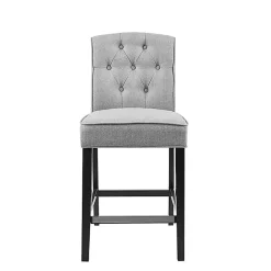 Sale Kirklands Home Upholstered Tufted Button Back Counter Stool Gray