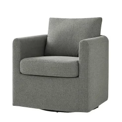 Clearance Kirklands Home Upholstered Vasser Slipcover Swivel Chair Gray