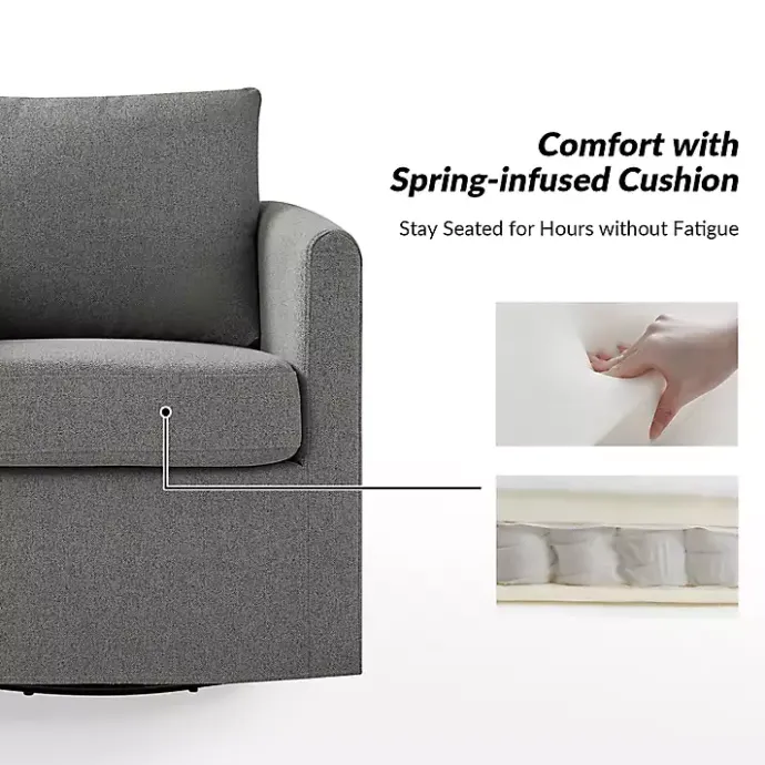 Clearance Kirklands Home Upholstered Vasser Slipcover Swivel Chair Gray