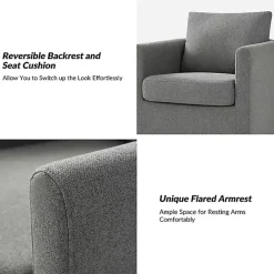 Clearance Kirklands Home Upholstered Vasser Slipcover Swivel Chair Gray