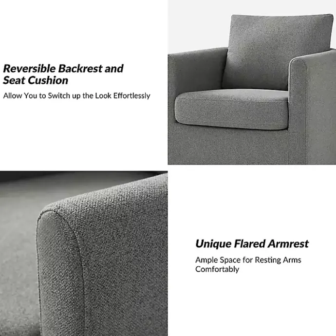 Clearance Kirklands Home Upholstered Vasser Slipcover Swivel Chair Gray