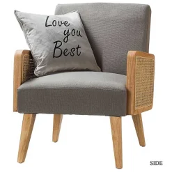 Discount Kirklands Home Upholstered Velvet Accent Chair Gray