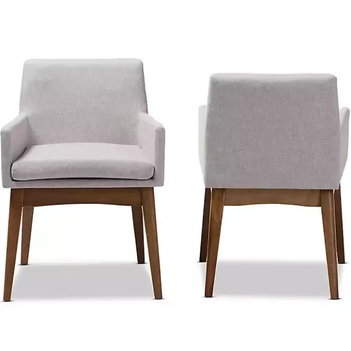 Outlet Kirklands Home Upholstered Walnut Dining Chairs, Set of 2 Gray
