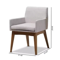 Outlet Kirklands Home Upholstered Walnut Dining Chairs, Set of 2 Gray