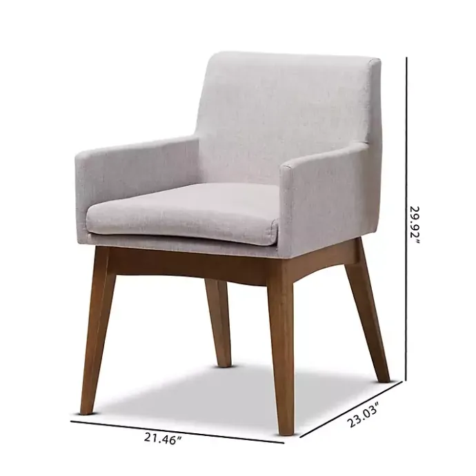 Outlet Kirklands Home Upholstered Walnut Dining Chairs, Set of 2 Gray