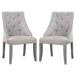 Kirklands Home Upholstered Wingback Dining Chairs, Set of 2 Gray