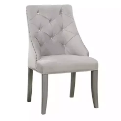 Kirklands Home Upholstered Wingback Dining Chairs, Set of 2 Gray