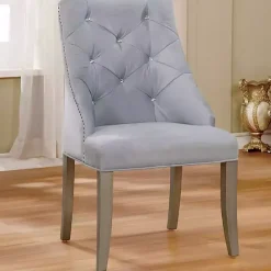 Kirklands Home Upholstered Wingback Dining Chairs, Set of 2 Gray