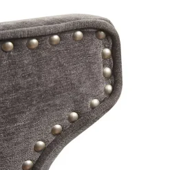 Kirklands Home Upholstered Wood Swivel Counter Stool Gray