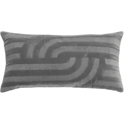 Clearance Kirklands Home Velvet Abstract Stripe Lumbar Pillow Gray