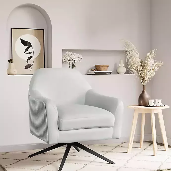 Hot Kirklands Home Velvet Swivel Accent Chair Gray