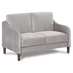 Hot Kirklands Home Velvet Upholstered Modern Loveseat Gray