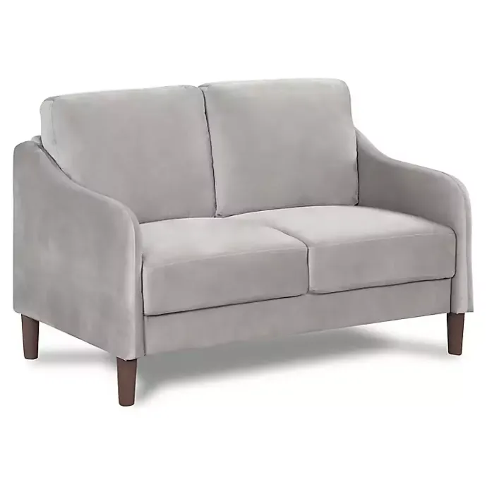Hot Kirklands Home Velvet Upholstered Modern Loveseat Gray