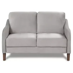 Hot Kirklands Home Velvet Upholstered Modern Loveseat Gray