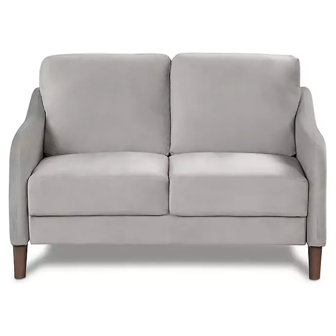 Hot Kirklands Home Velvet Upholstered Modern Loveseat Gray