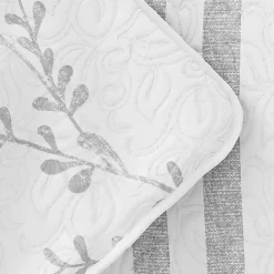 New Kirklands Home Gray Vines Reversible 3-pc. King Quilt Set