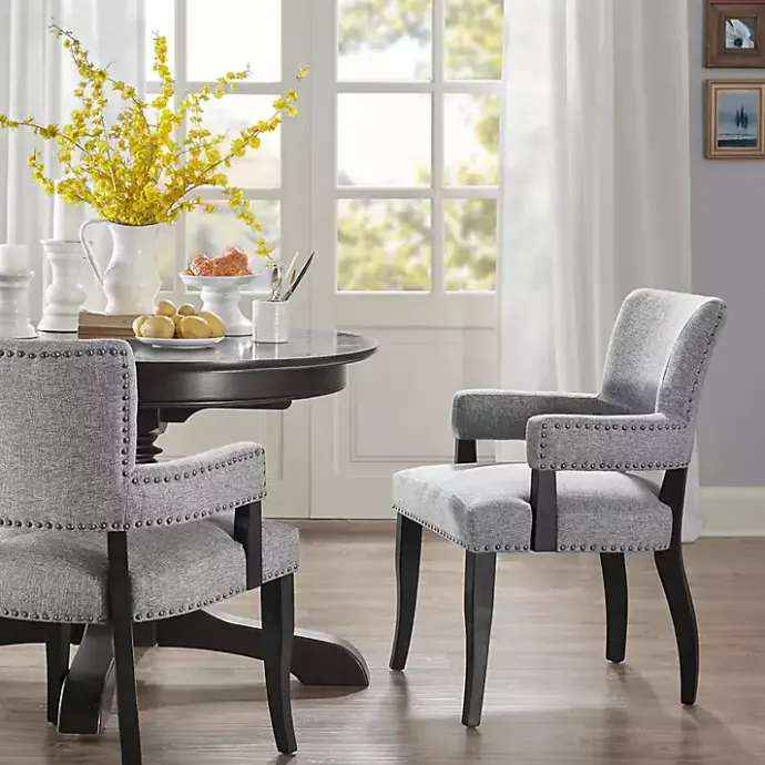 Sale Kirklands Home Warms Nailhead Trim Dining Chair Gray