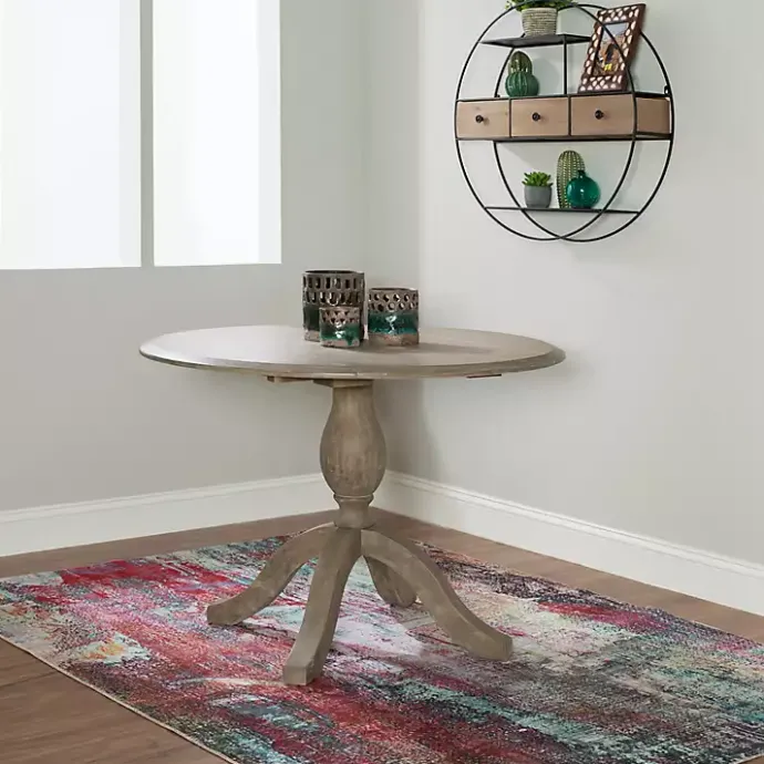 Kirklands Home Gray Wash Drop Leaf Dining Table
