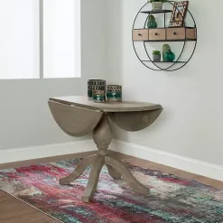 Kirklands Home Gray Wash Drop Leaf Dining Table