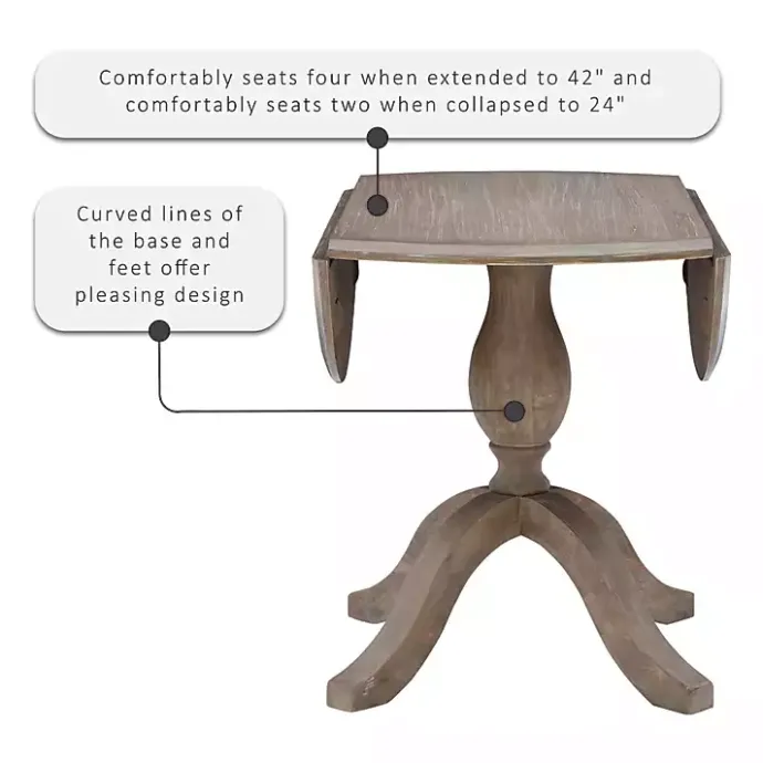 Kirklands Home Gray Wash Drop Leaf Dining Table