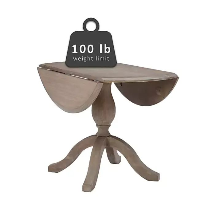 Kirklands Home Gray Wash Drop Leaf Dining Table