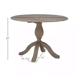 Kirklands Home Gray Wash Drop Leaf Dining Table