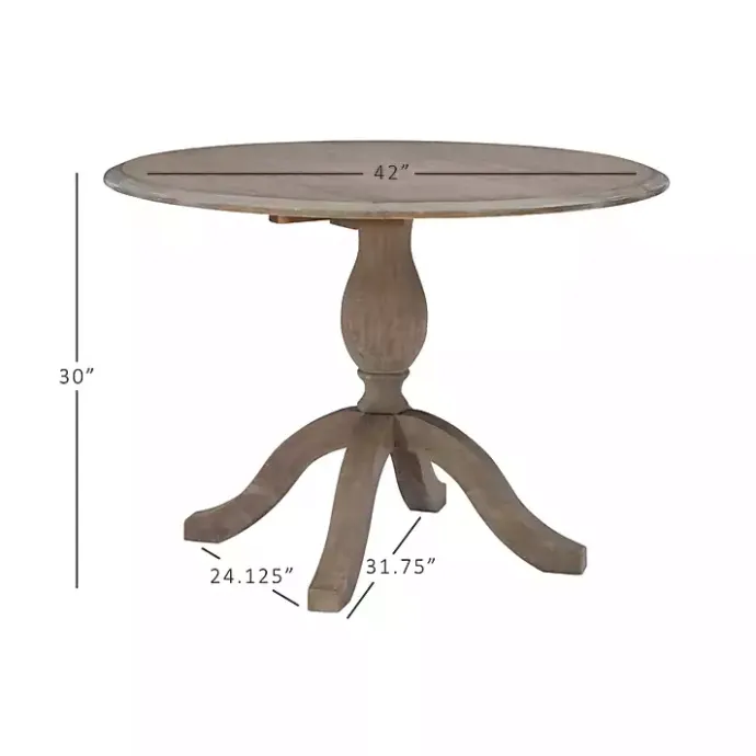 Kirklands Home Gray Wash Drop Leaf Dining Table