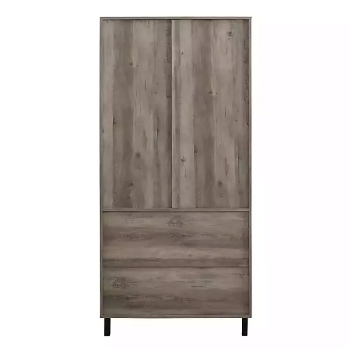 Outlet Kirklands Home Wash Glass Door Storage Hutch Gray