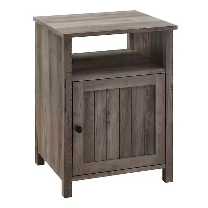 Best Kirklands Home Wash Grooved Door Side Table Gray