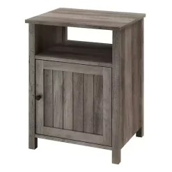 Best Kirklands Home Wash Grooved Door Side Table Gray