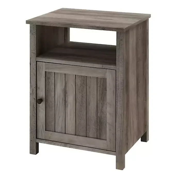 Best Kirklands Home Wash Grooved Door Side Table Gray