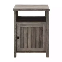 Best Kirklands Home Wash Grooved Door Side Table Gray