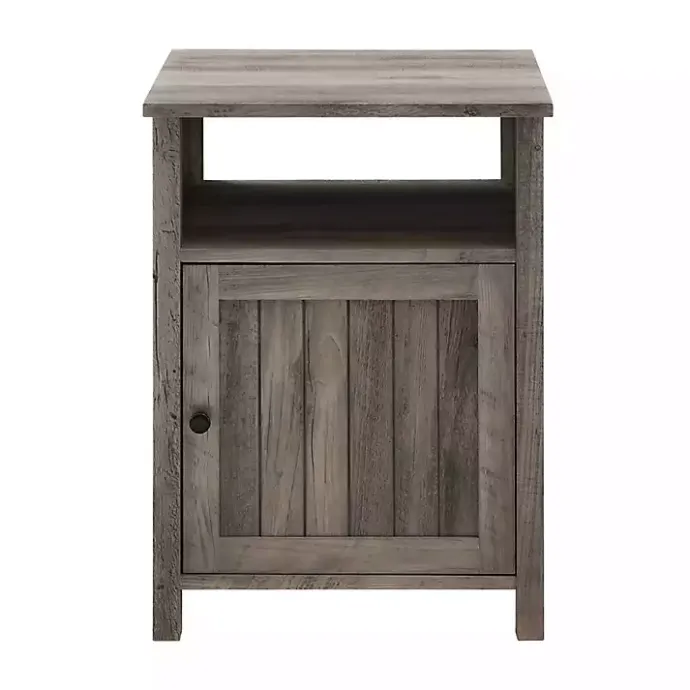 Best Kirklands Home Wash Grooved Door Side Table Gray