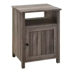 Best Kirklands Home Wash Grooved Door Side Table Gray