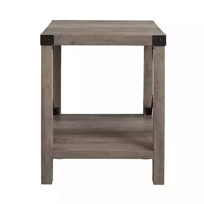 Best Kirklands Home Wash Industrial X-Frame Accent Table Gray