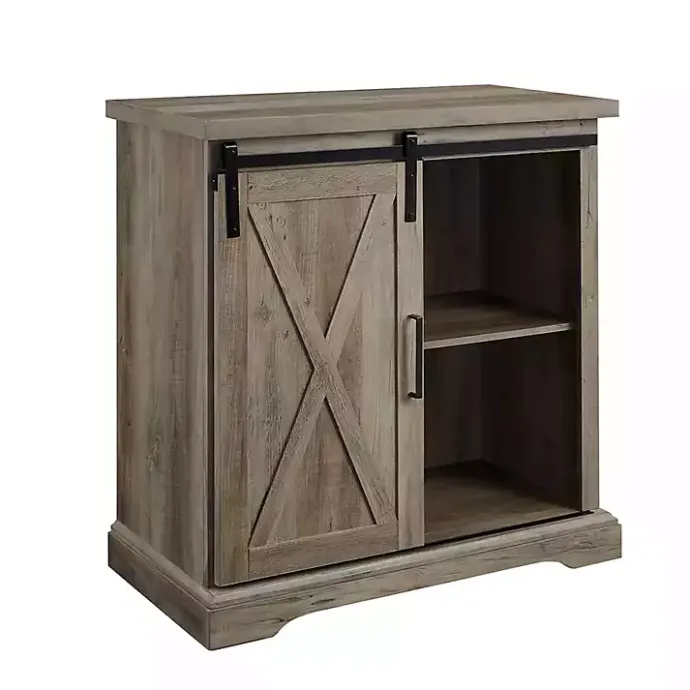 Sale Kirklands Home Wash Sliding Barn Door Cabinet Gray