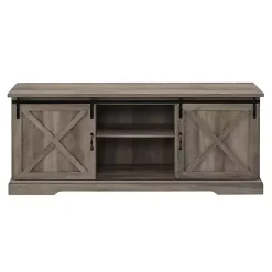 Best Kirklands Home Wash Sliding Barn Door TV Stand Gray