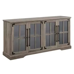 Hot Kirklands Home Wash Window 4-Door TV Stand Gray