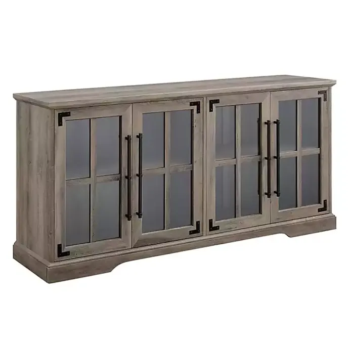 Hot Kirklands Home Wash Window 4-Door TV Stand Gray