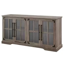 Hot Kirklands Home Wash Window 4-Door TV Stand Gray