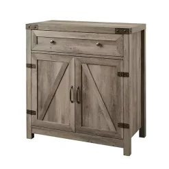 Clearance Kirklands Home Wash Wooden and Metal Barn Door Cabinet Gray